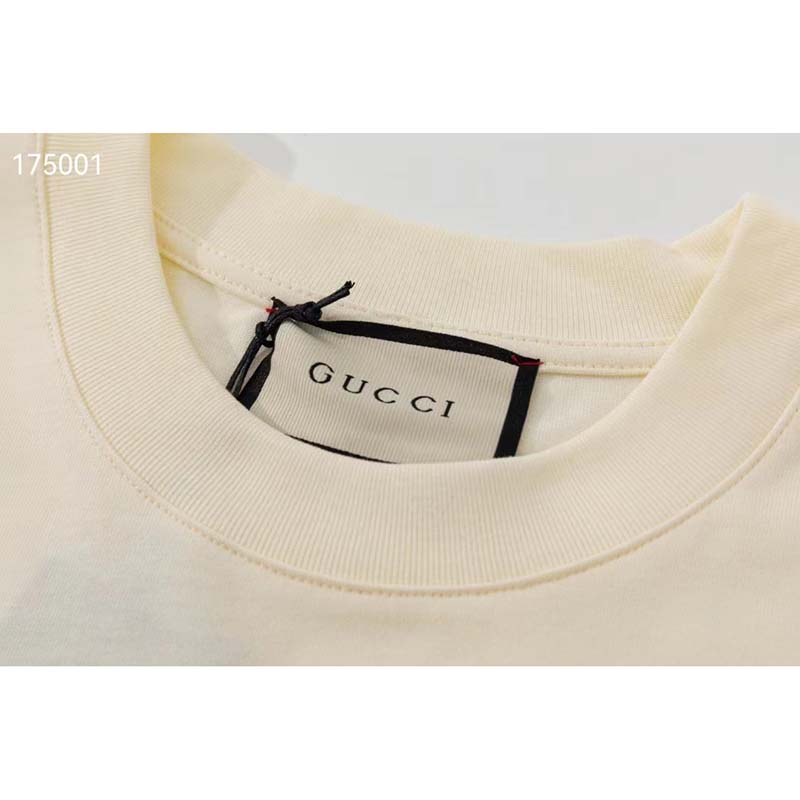 G*u*i gg women G*u*i 100 cotton t-shirt white cotton jersey crewneck oversize fit