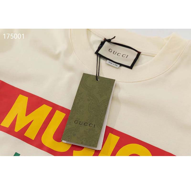 G*u*i gg women G*u*i 100 cotton t-shirt white cotton jersey crewneck oversize fit