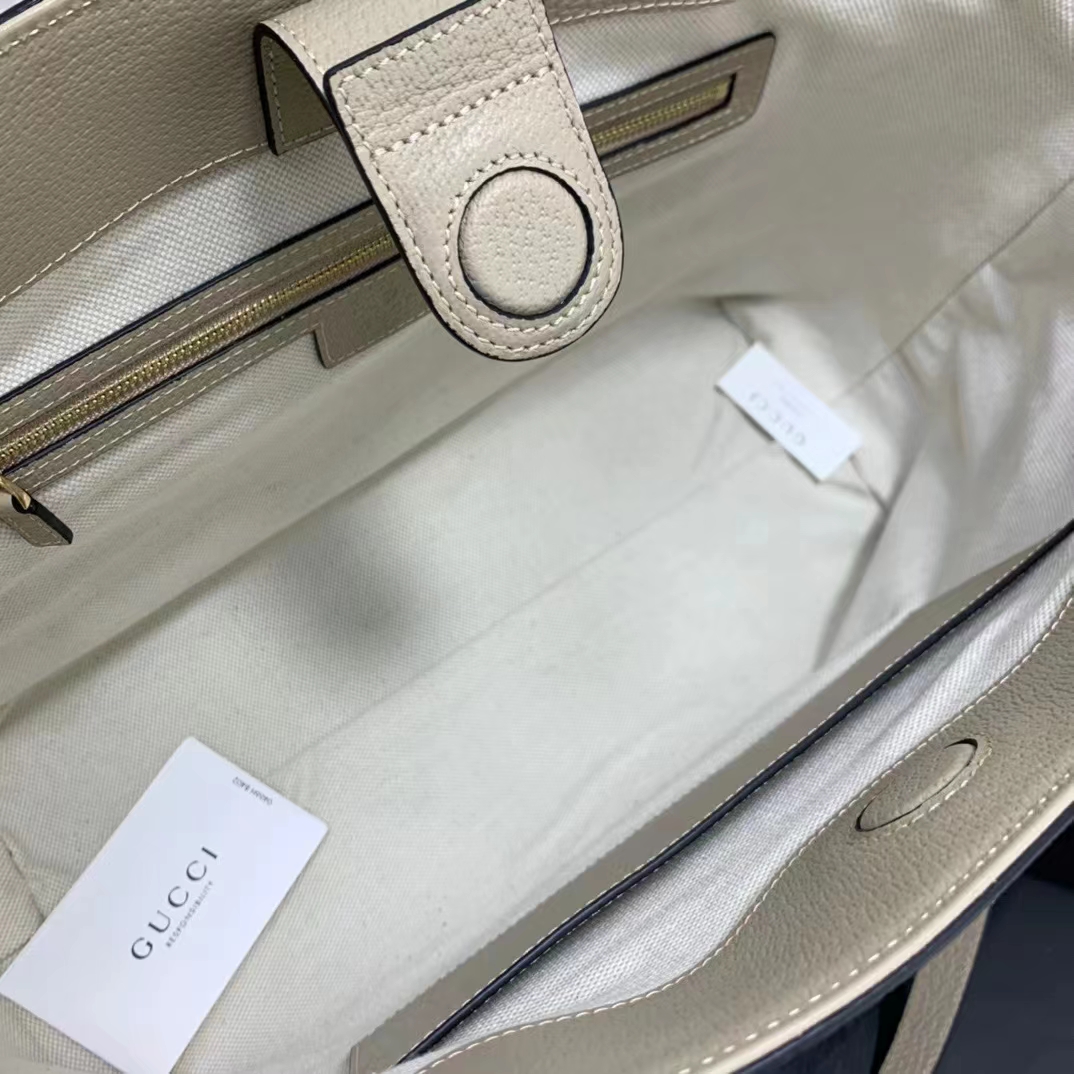 G*u*i gg women ophidia medium gg tote beige white supreme canvas