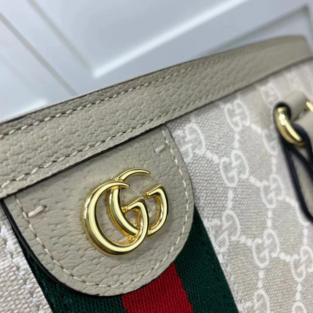 G*u*i gg women ophidia medium gg tote beige white supreme canvas