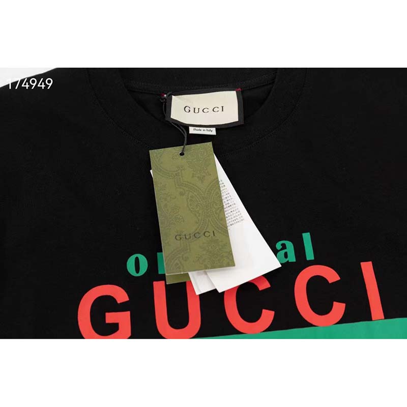 G*u*i gg men original G*u*i print oversize t-shirt black cotton jersey crewneck