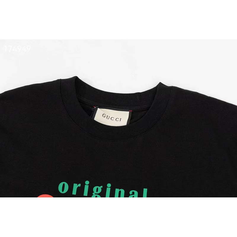 G*u*i gg men original G*u*i print oversize t-shirt black cotton jersey crewneck