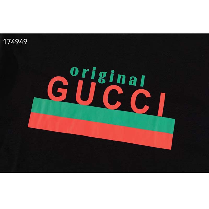 G*u*i gg men original G*u*i print oversize t-shirt black cotton jersey crewneck