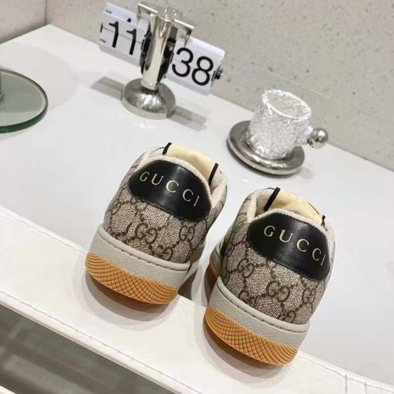 G*u*i unisex gg screener sneaker beige ebony gg supreme canvas green red web