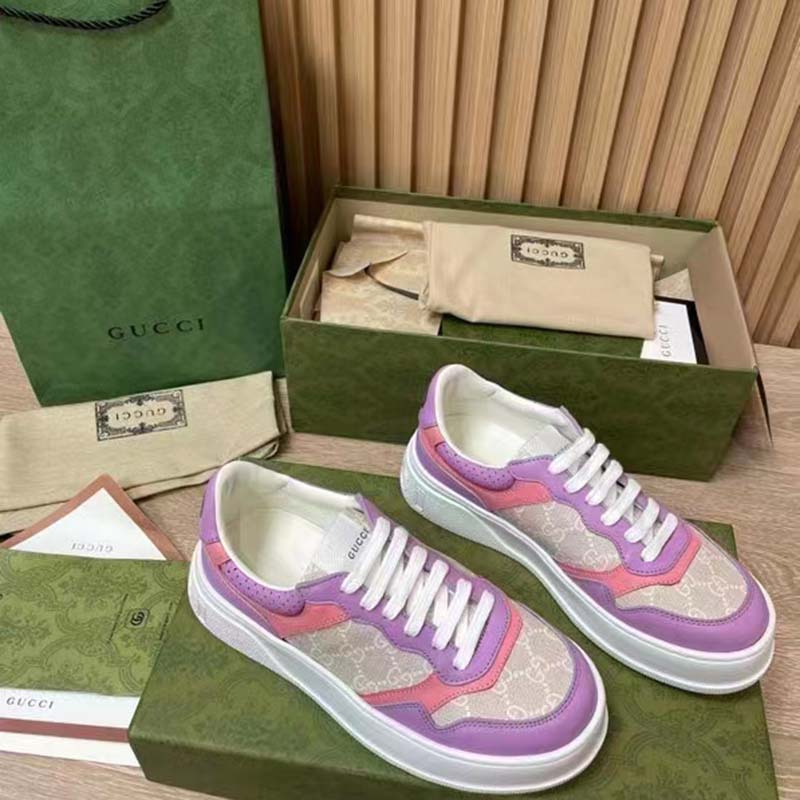 G*u*i unisex sneaker white beige gg supreme canvas printed interlocking g
