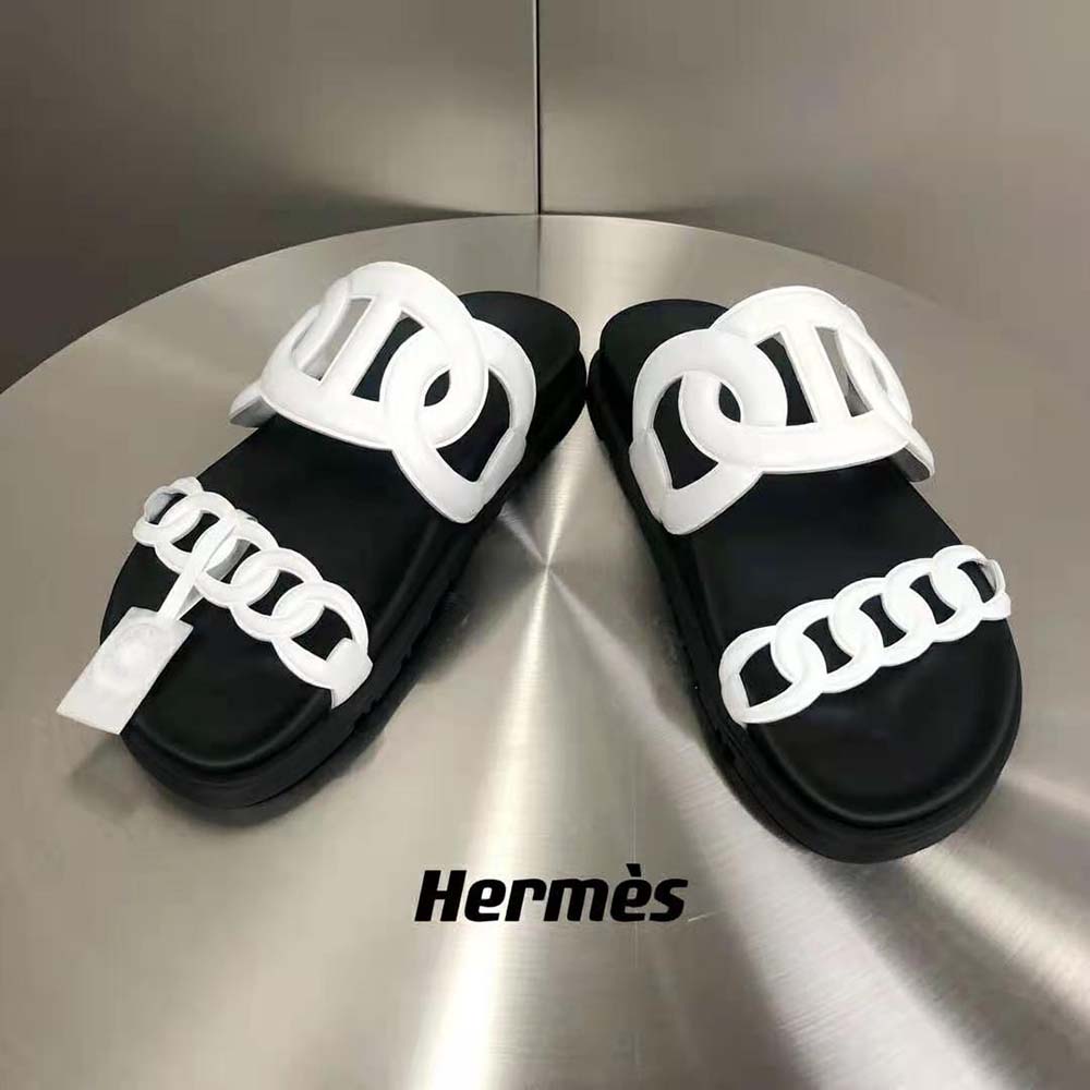 Hermes Women Extra Sandal in Nappa Leather-White