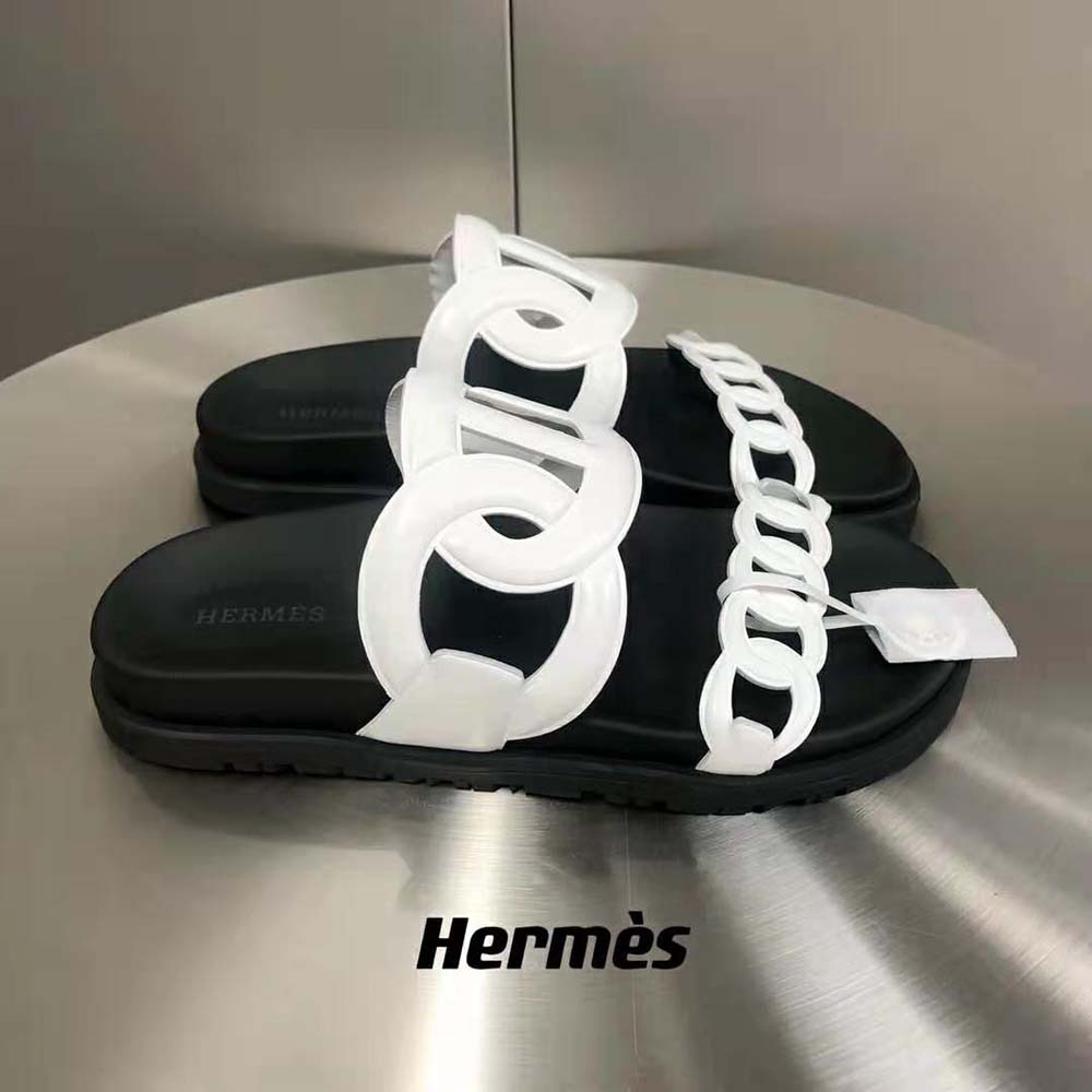 Hermes Women Extra Sandal in Nappa Leather-White