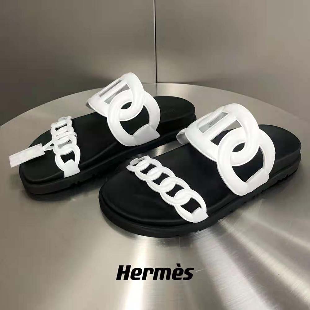 Hermes Women Extra Sandal in Nappa Leather-White