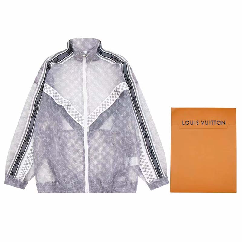 Louis Vuitton LV Men Organza Track Top Polyester Translucent Regular Fit