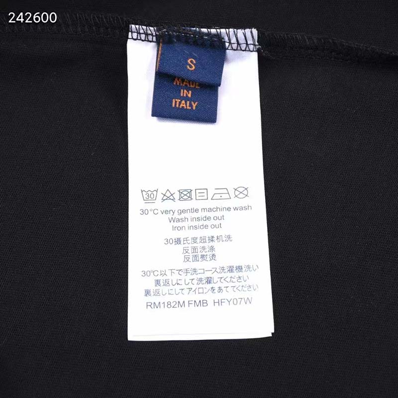 Louis Vuitton LV Women Spread Embroidered T-Shirt Cotton Black Regular Fit