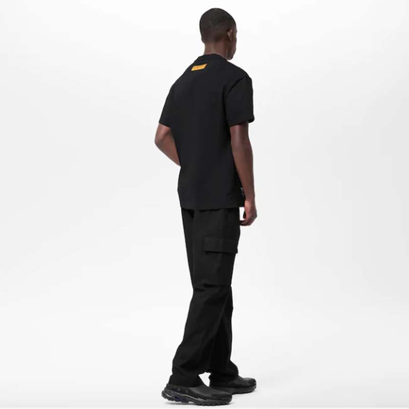 Louis Vuitton LV Men Spread Embroidered T-Shirt Cotton Black Regular Fit