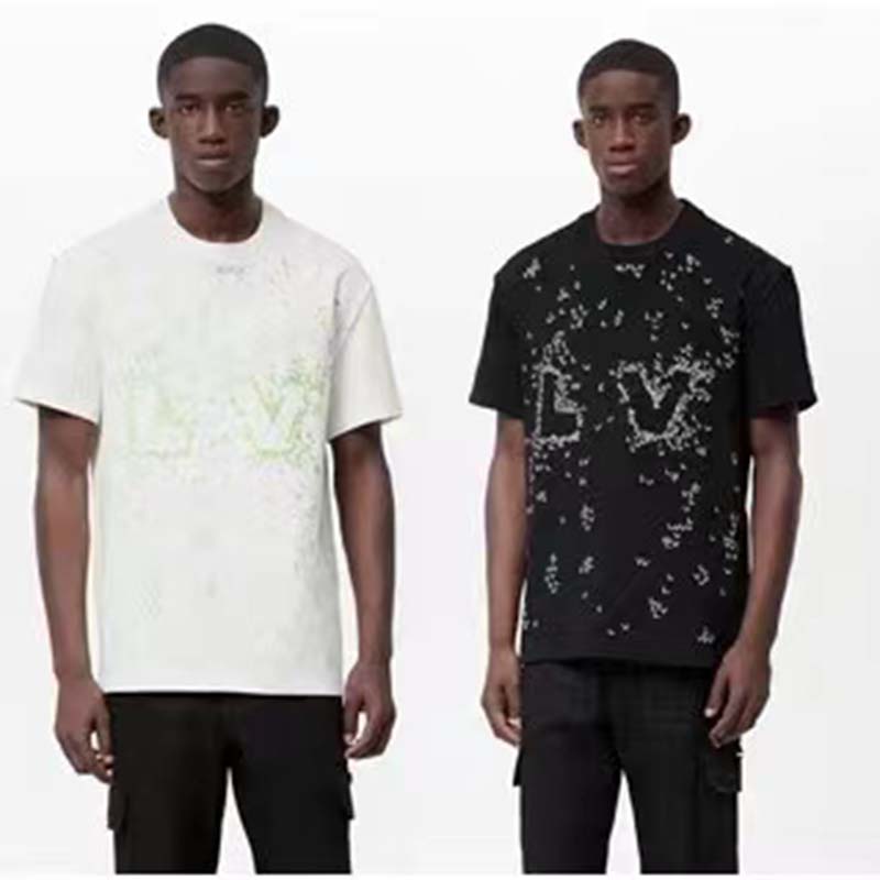 Louis Vuitton LV Men Spread Embroidered T-Shirt Cotton White Regular Fit