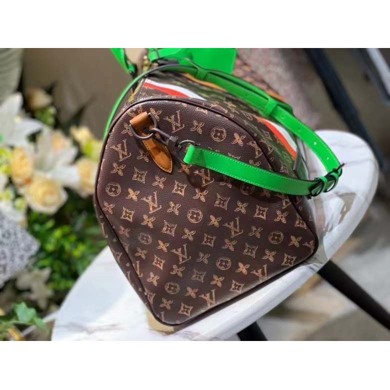 Louis Vuitton LV Unisex Keepall 55 Monogram Coated Canvas Cowhide Leather