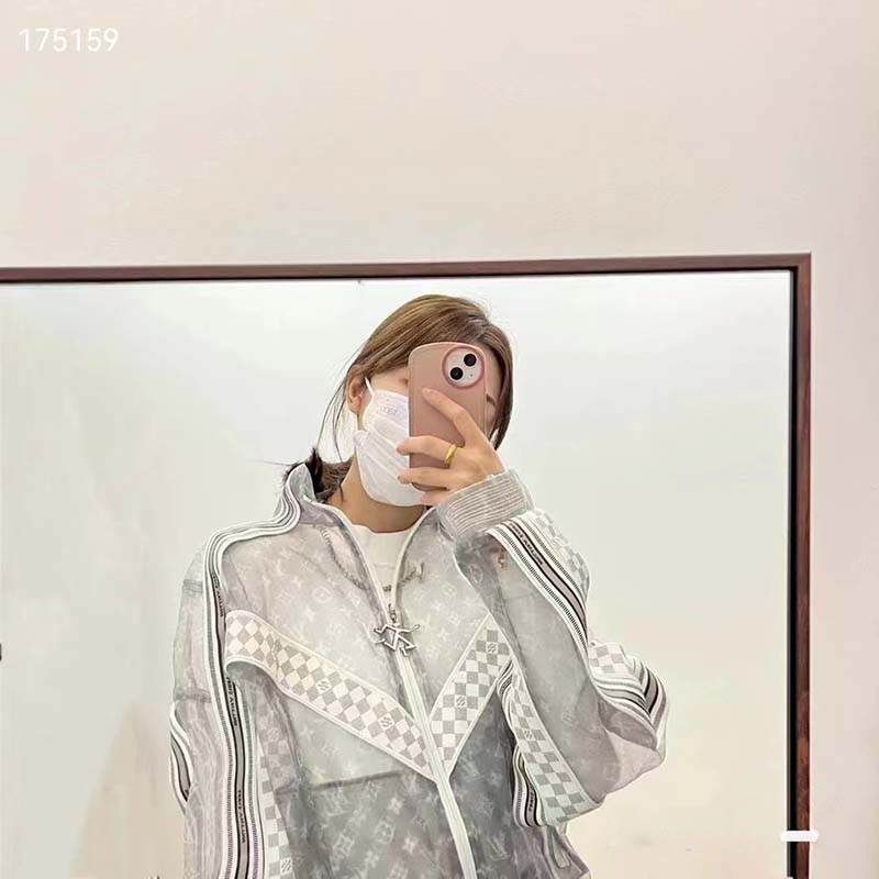Louis Vuitton LV Women Organza Track Top Polyester Translucent Regular Fit