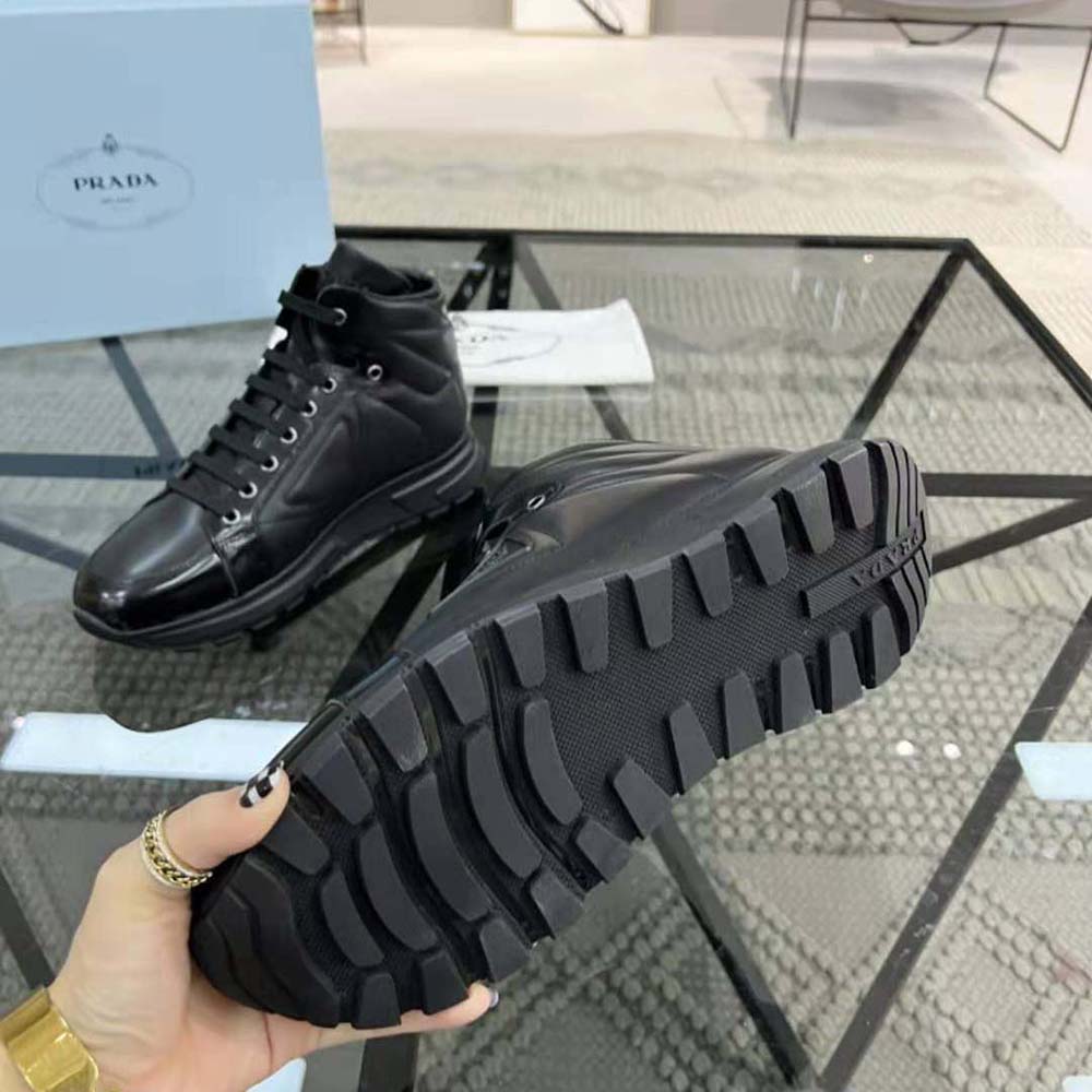 Prada Men PRAX 01 Re-Nylon and Brushed Leather Sneakers