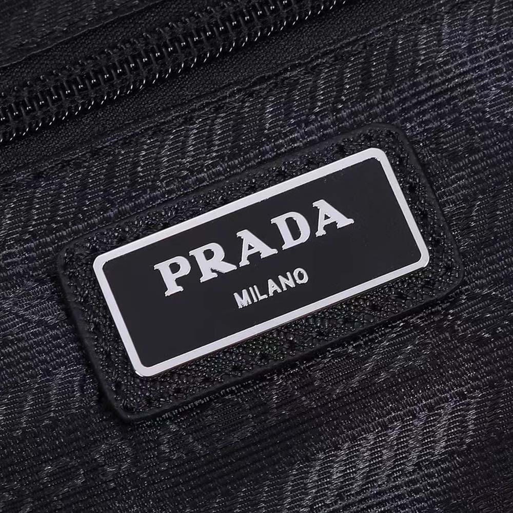 Prada Unisex Re-Nylon Saffiano Leather Handles Duffle Black Bag