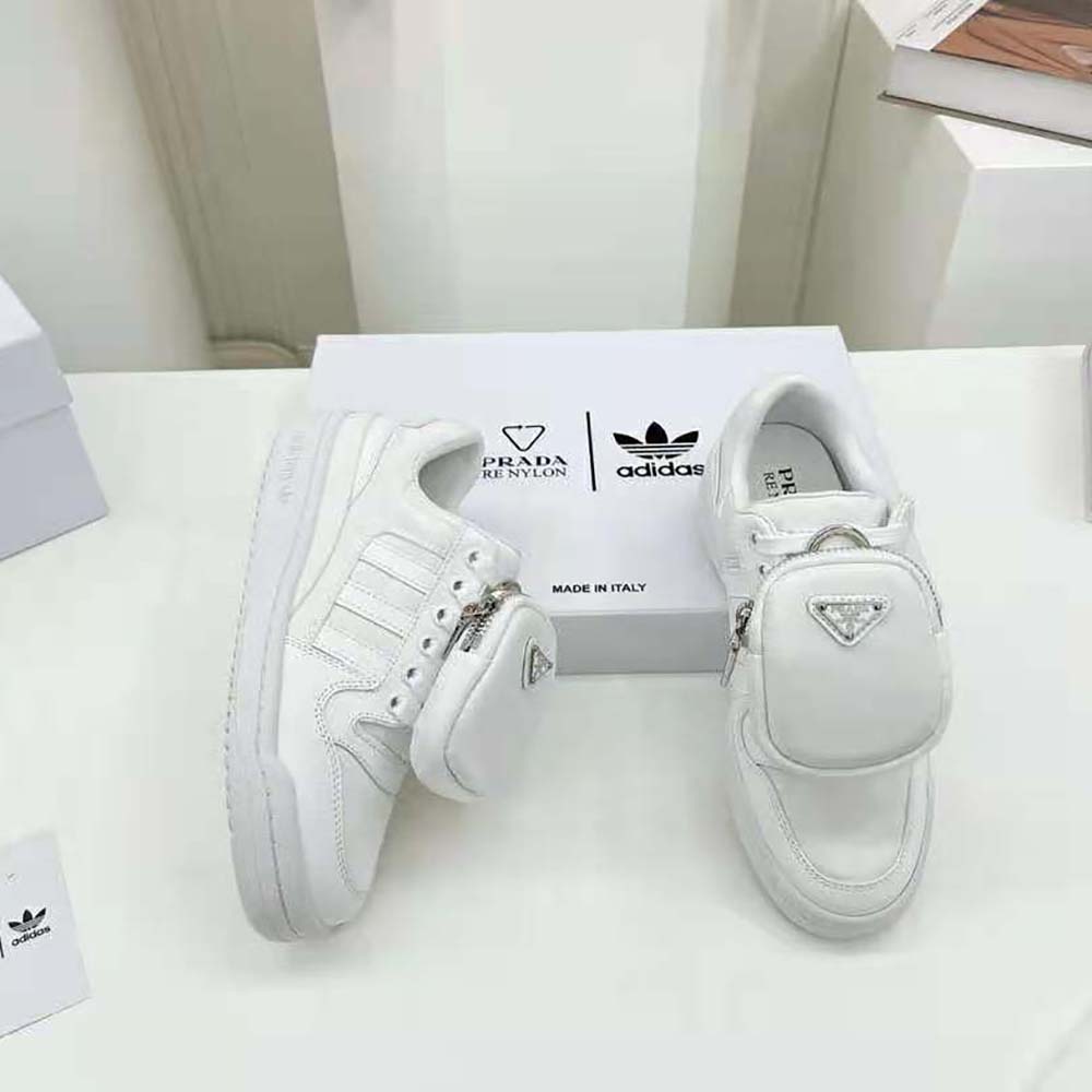 Prada Women Adidas for Prada Re-Nylon Forum Sneakers-White