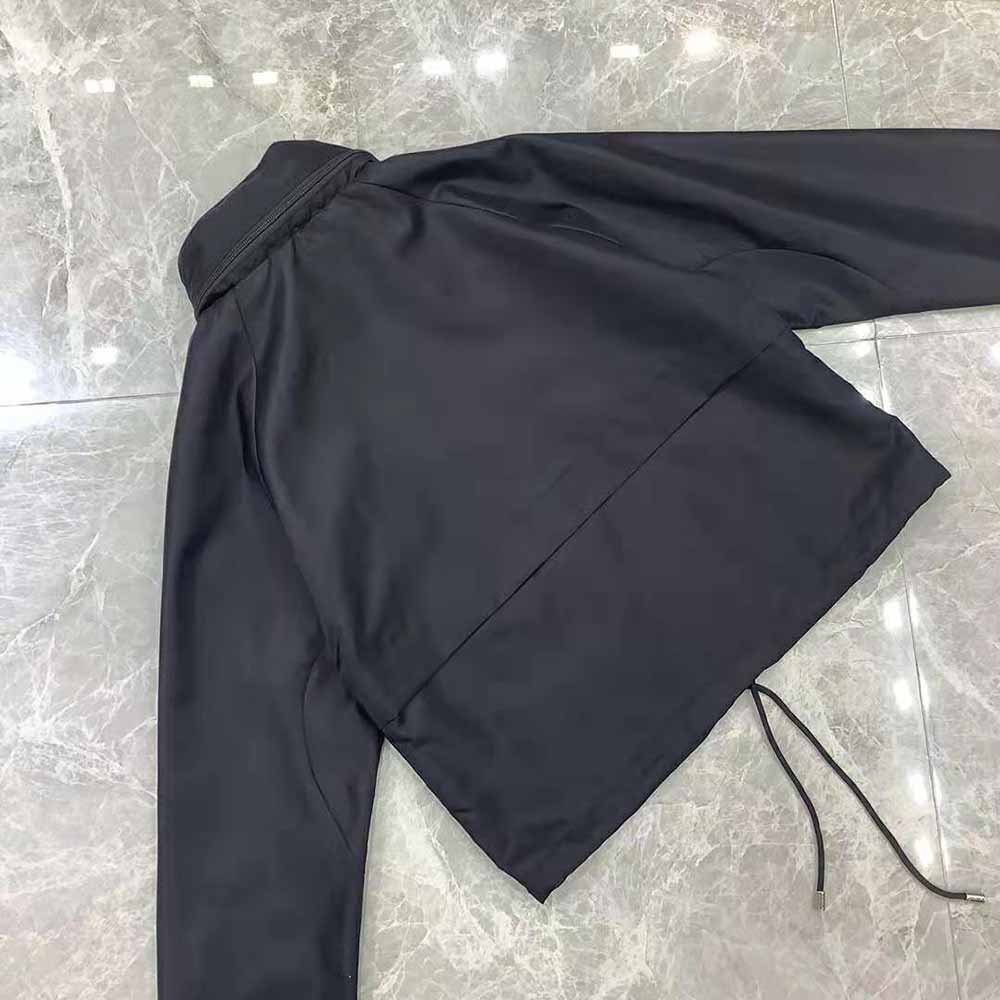 Prada Women Light Re-Nylon Rain Jacket-Black