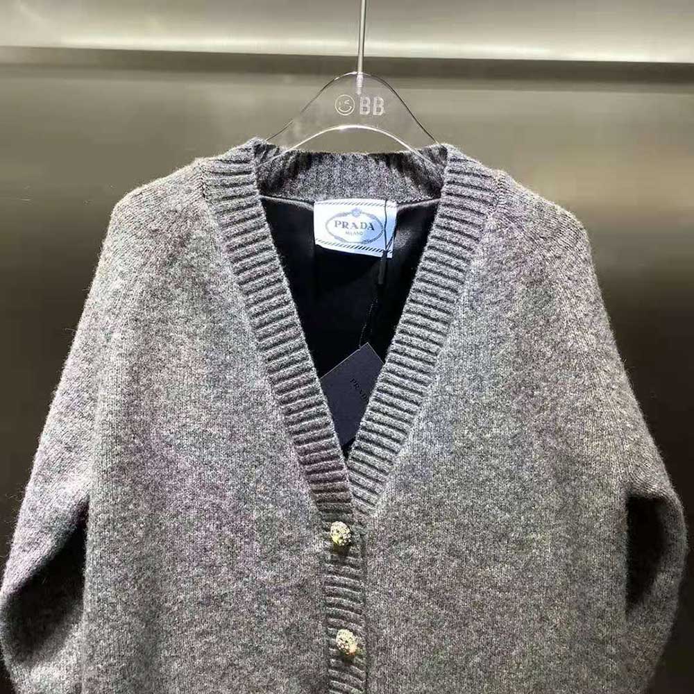 Prada Women Oversized Shetland Wool Cardigan