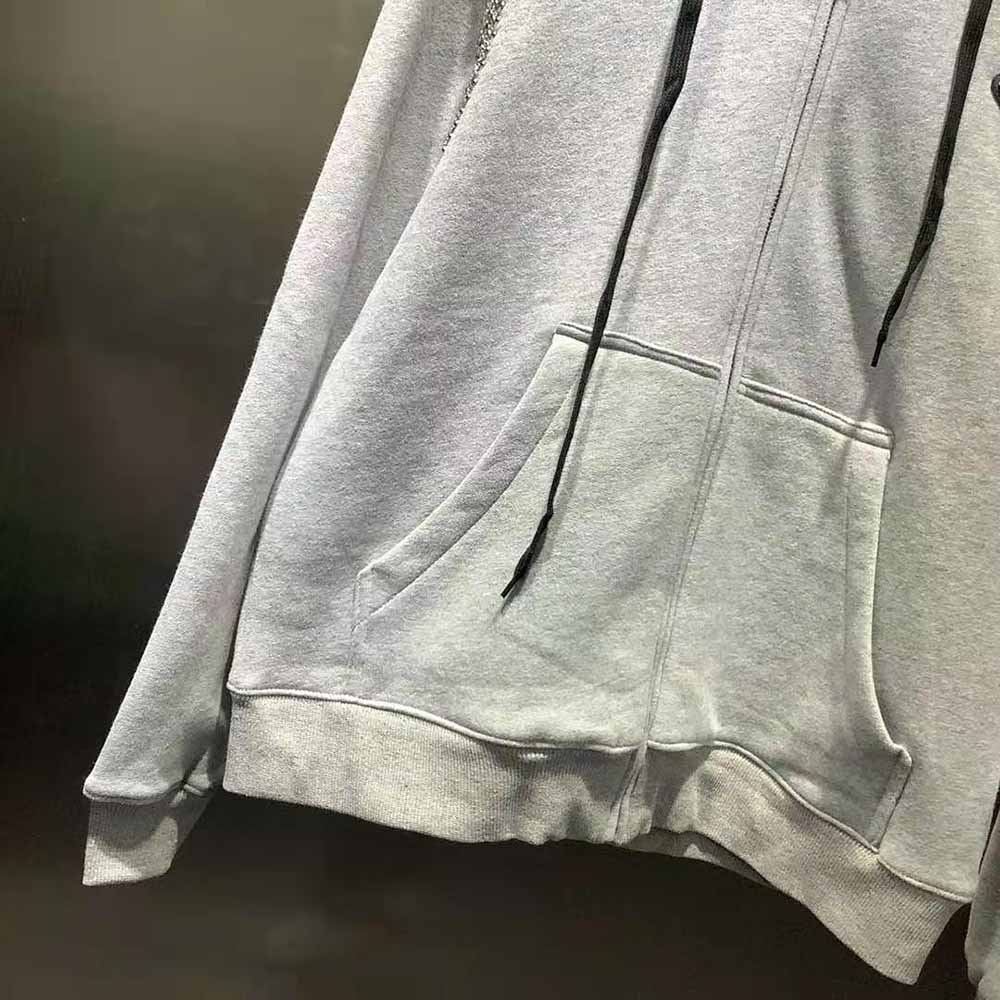 Prada Women Oversized Studded Hoodie-Silver