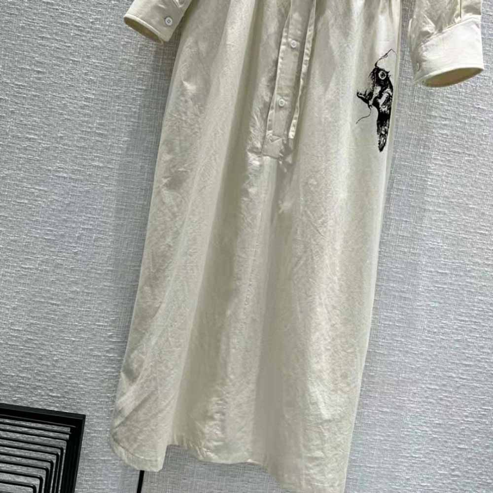 Prada Women Printed Canvas Dress is Decorated with Motifs Made