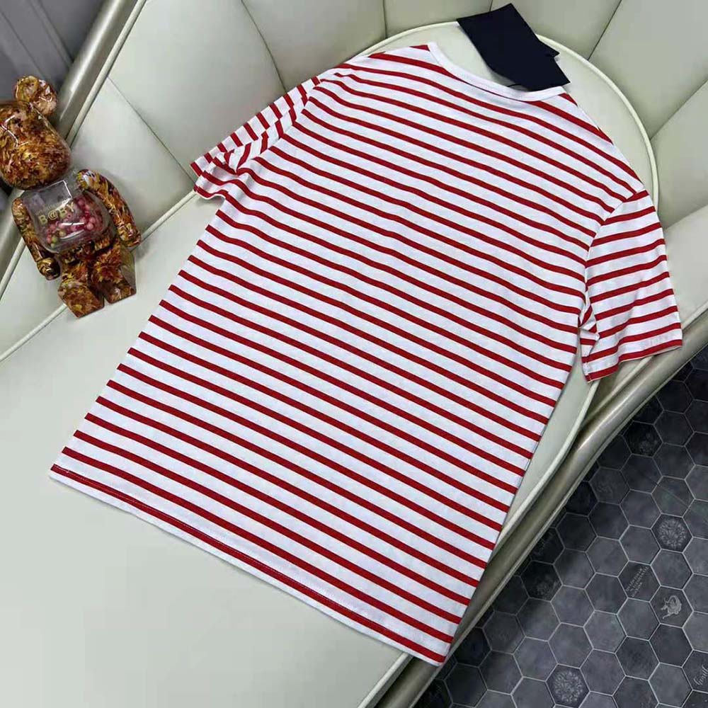 Prada Women Printed Interlock T-shirt-Red