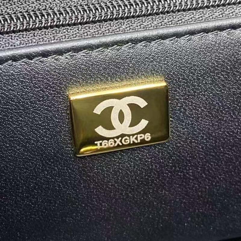 Chanel Women CC Classic Handbag Embroidered Satin Sequins Gold-Tone Metal