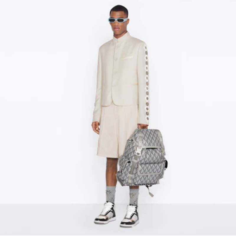 dior unisex cd hit the road backpack dior gray cd Di*m*nd canvas