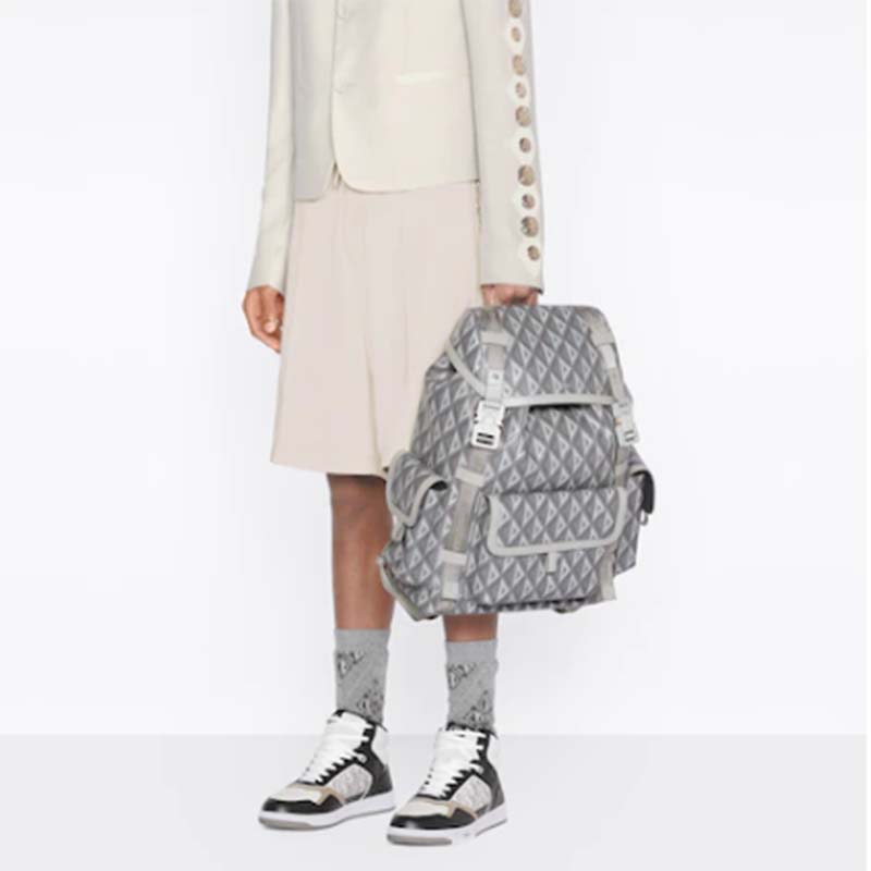 dior unisex cd hit the road backpack dior gray cd Di*m*nd canvas