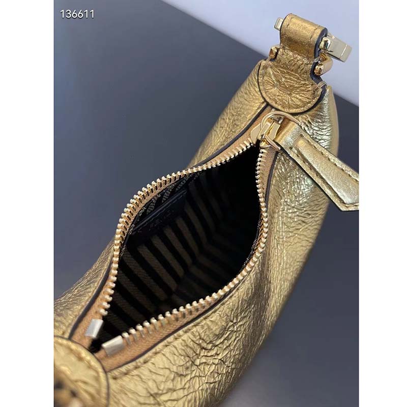 Fendi Women FF Fendigraphy Gold Leather Charm