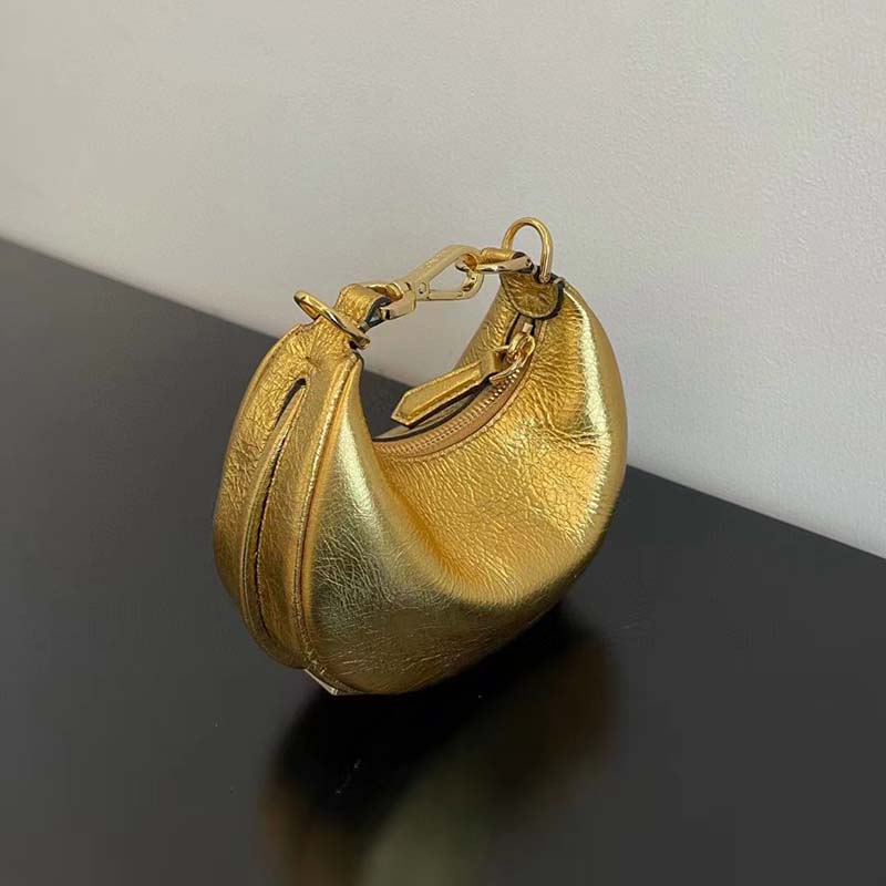 Fendi Women FF Fendigraphy Gold Leather Charm