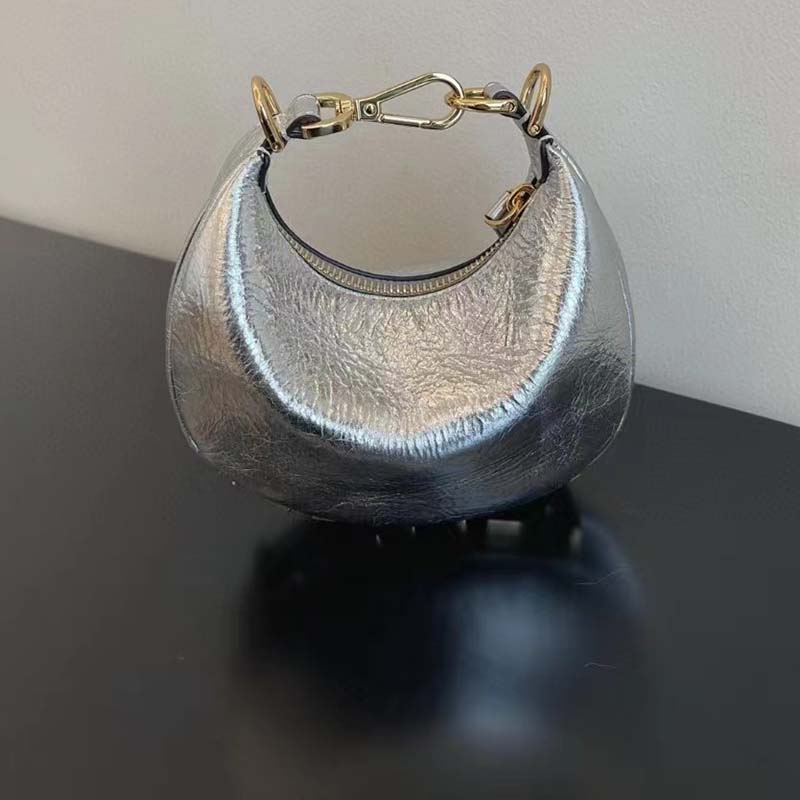 Fendi Women FF Fendigraphy Silver Leather Charm