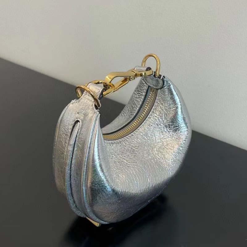 Fendi Women FF Fendigraphy Silver Leather Charm