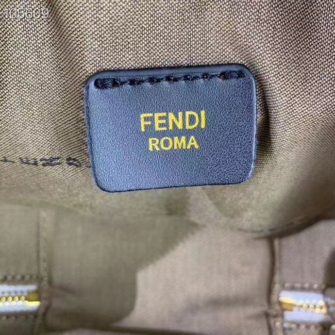 Fendi Women FF O’Lock Mini Camera Case Silver Laminated Leather Mini Bag