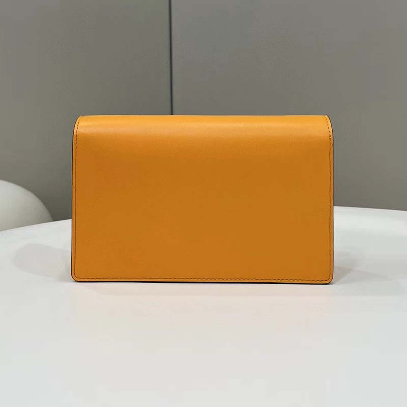 Fendi Women FF Wallet On Chain Brown Leather Mini Bag