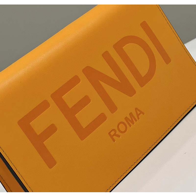 Fendi Women FF Wallet On Chain Brown Leather Mini Bag