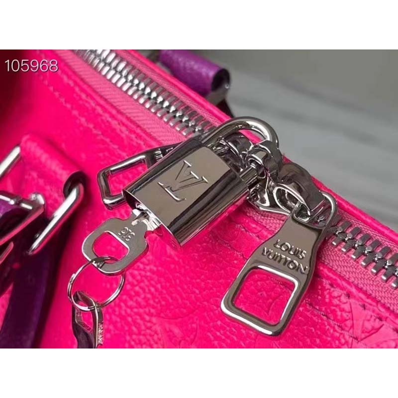 Louis Vuitton LV Unisex Keepall 50B Blue Pink Taurillon Cowhide Leather