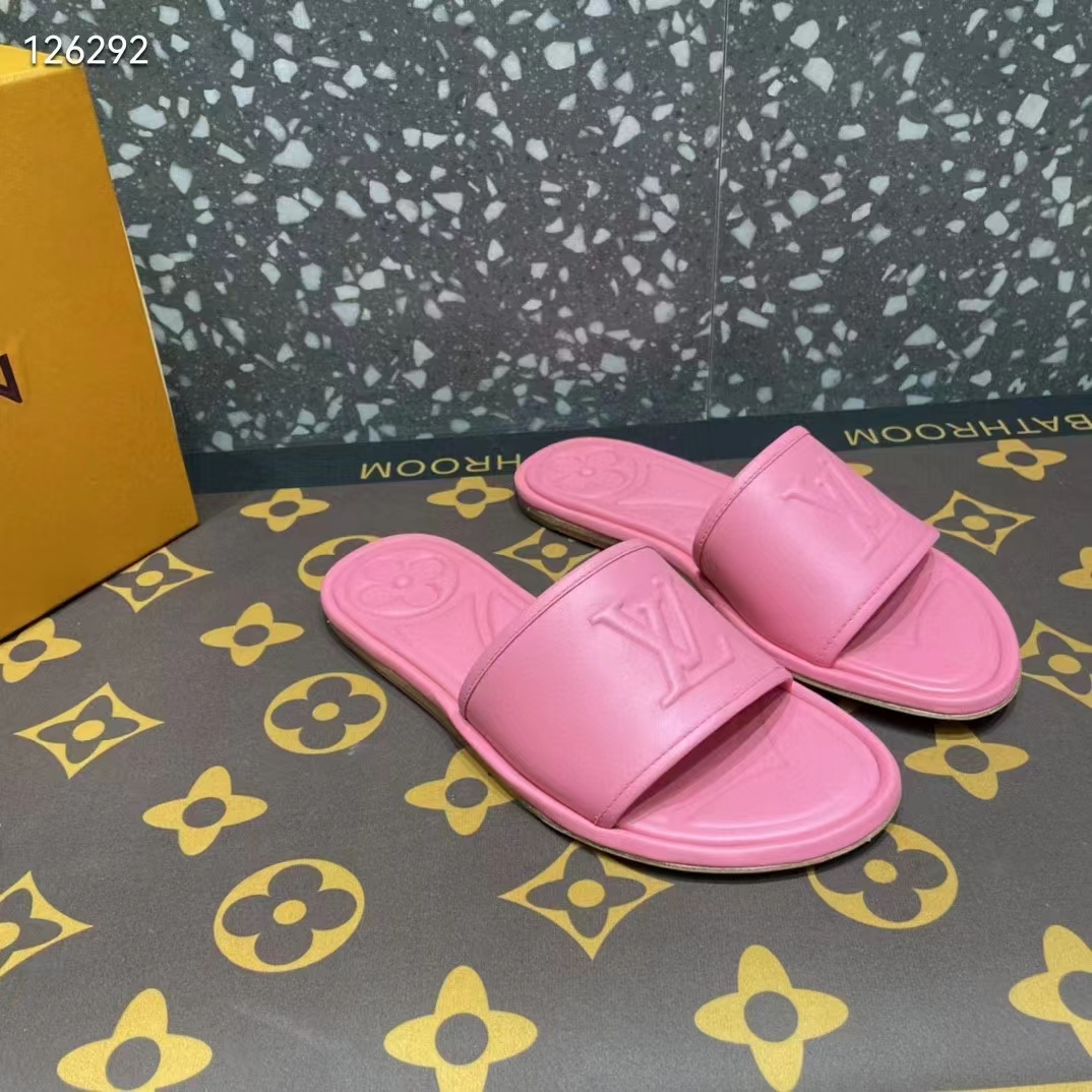 Louis Vuitton LV Women Magnetic Flat Mule Fuchsia Pink Lambskin Leather Outsole