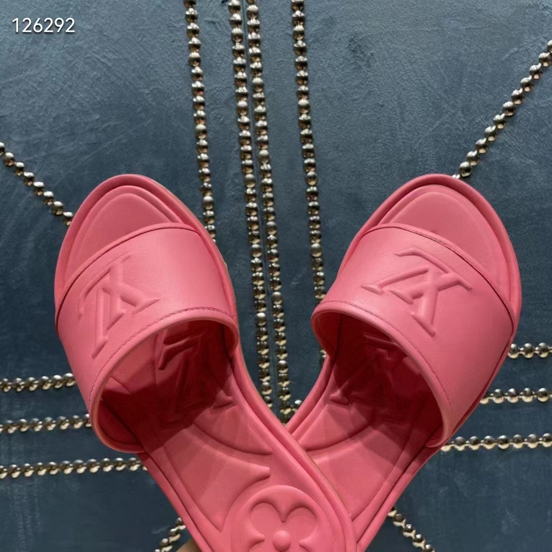 Louis Vuitton LV Women Magnetic Flat Mule Fuchsia Pink Lambskin Leather Outsole