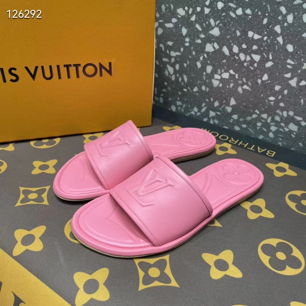 Louis Vuitton LV Women Magnetic Flat Mule Fuchsia Pink Lambskin Leather Outsole