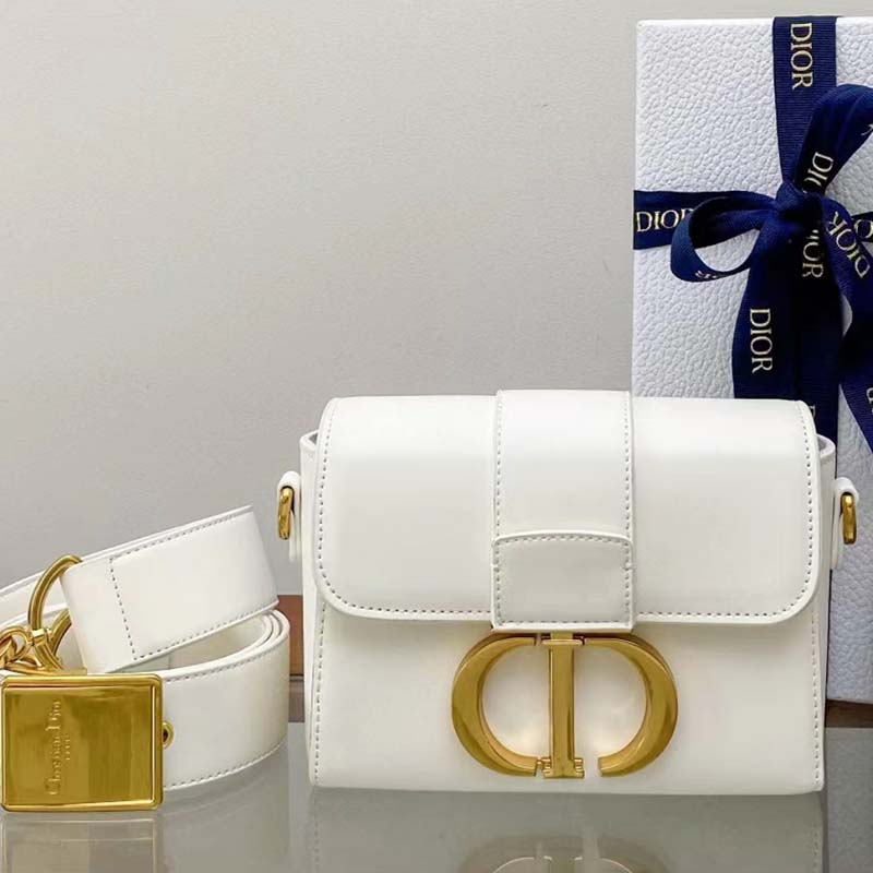 Dior Women CD 30 Montaigne Bag Latte Box Calfskin