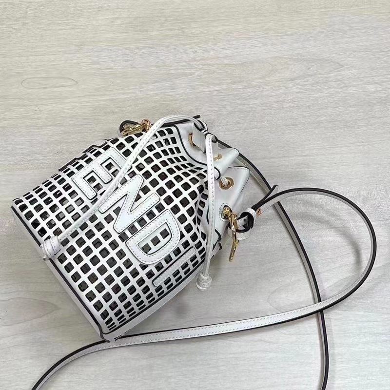 Fendi Women Mon Tresor Two-Toned Perforated Leather Mini Bag