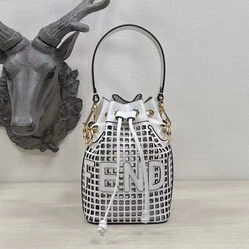 Fendi Women Mon Tresor Two-Toned Perforated Leather Mini Bag