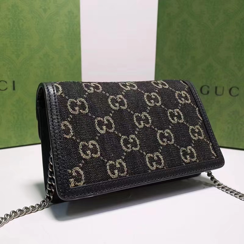 G*u*i gg women dionysus gg super mini bag black ivory gg denim jacquard
