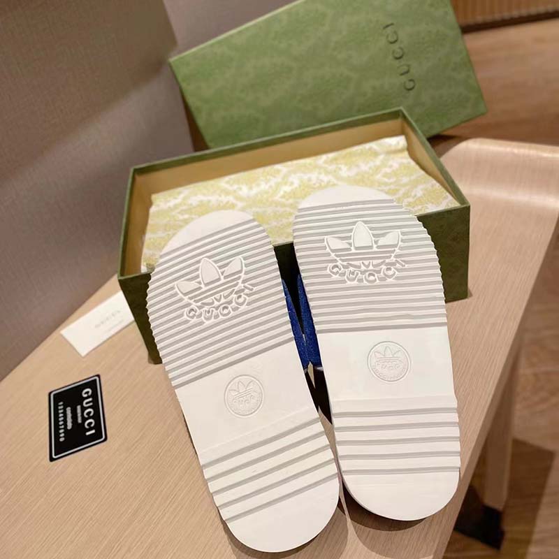 G*u*i unisex adidas x G*u*i gg platform sandal blue gg cotton sponge