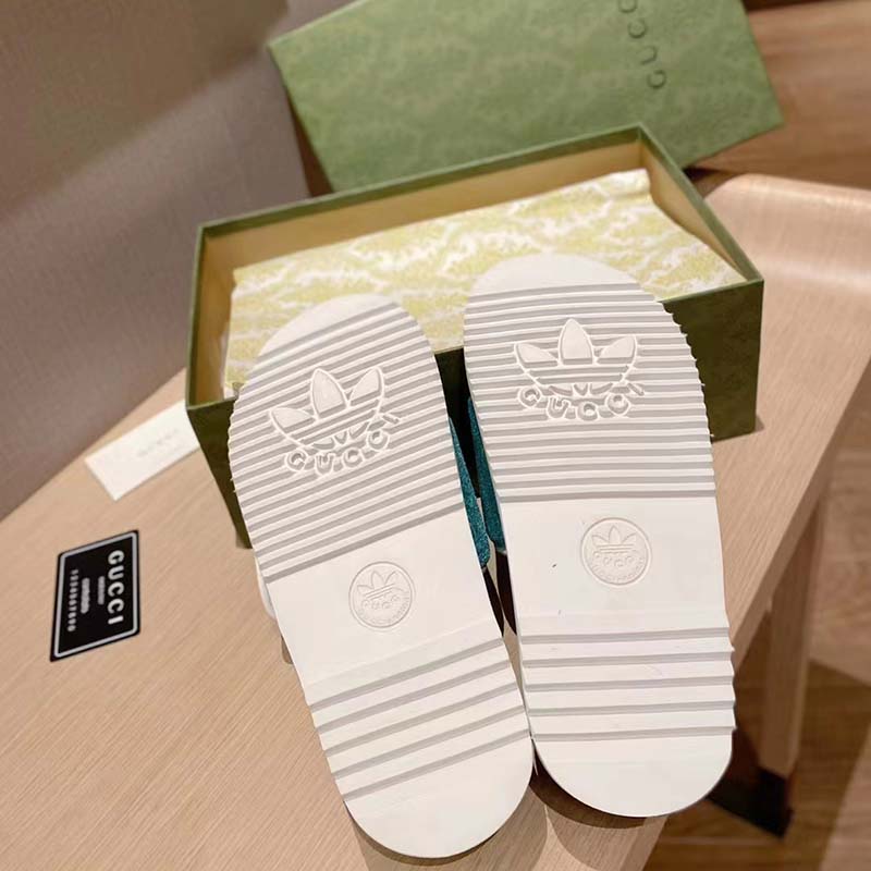 G*u*i unisex adidas x G*u*i gg platform sandal green gg cotton sponge