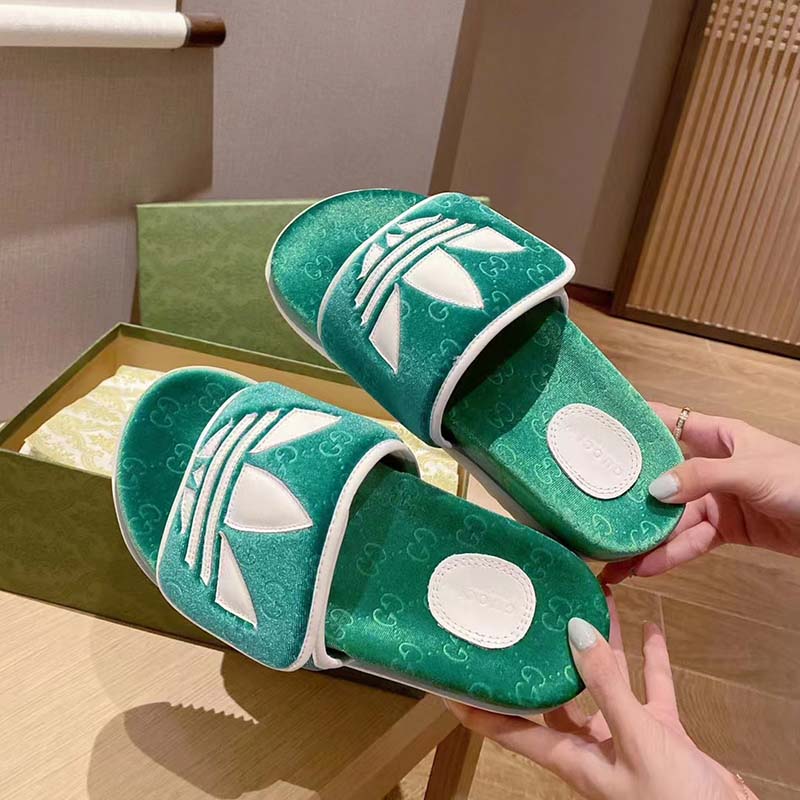 G*u*i unisex adidas x G*u*i gg platform sandal green gg cotton sponge