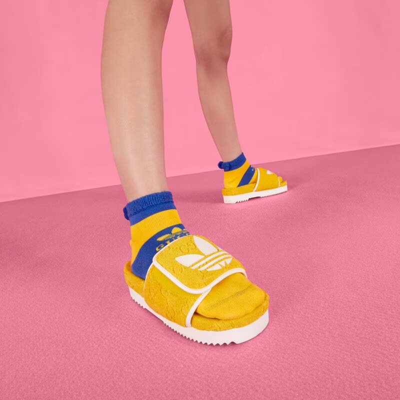 G*u*i unisex adidas x G*u*i gg platform sandal yellow gg cotton sponge