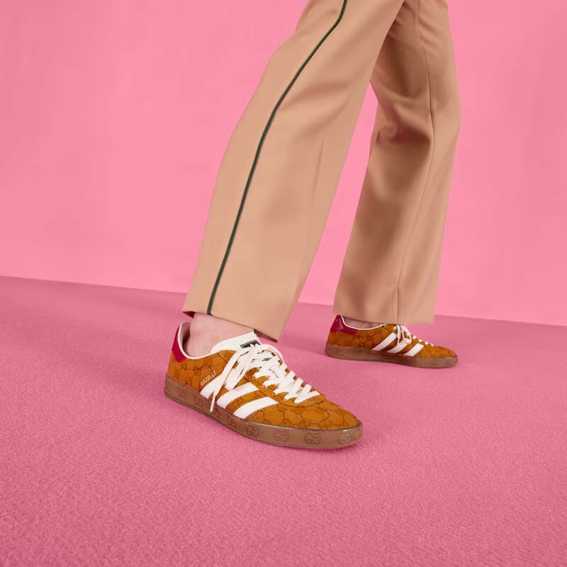 G*u*i unisex adidas x G*u*i gazelle sneaker beige brown original gg canvas