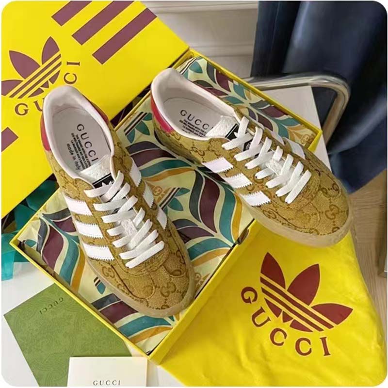 G*u*i unisex adidas x G*u*i gazelle sneaker beige brown original gg canvas
